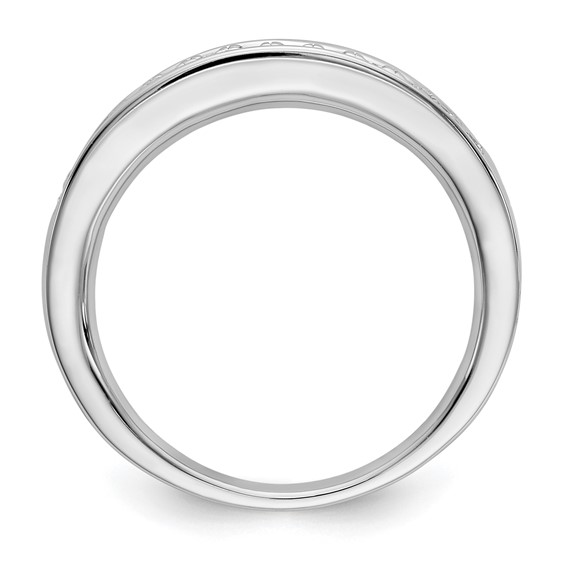 14k White Gold 1/2 carat Channel-set Princess Diamond Complete Wedding Band