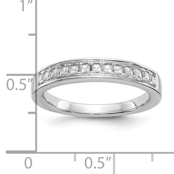 14k White Gold 1/2 carat Channel-set Princess Diamond Complete Wedding Band