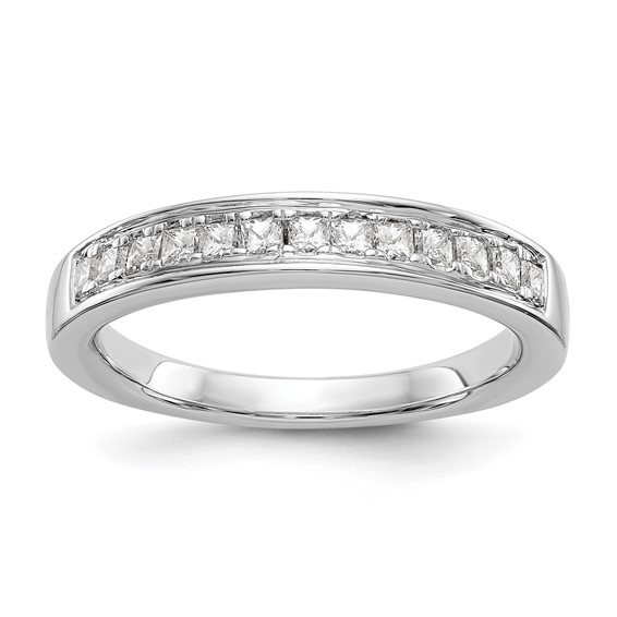 14k White Gold 1/2 carat Channel-set Princess Diamond Complete Wedding Band