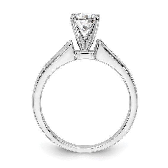 14K White Gold Diamond Peg Set Semi-mount Engagement Ring