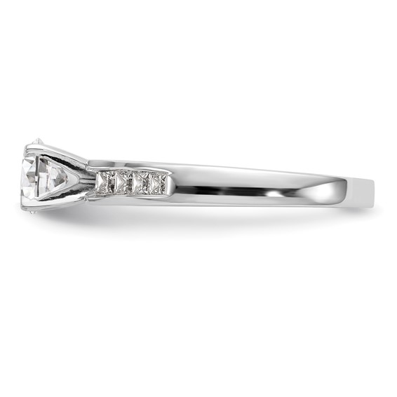 14K White Gold Diamond Peg Set Semi-mount Engagement Ring