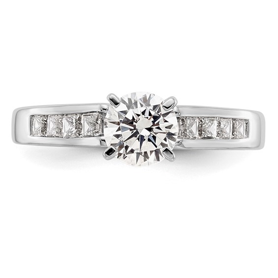 14K White Gold Diamond Peg Set Semi-mount Engagement Ring