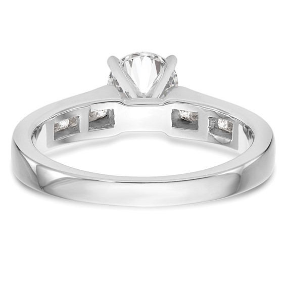 14K White Gold Diamond Peg Set Semi-mount Engagement Ring