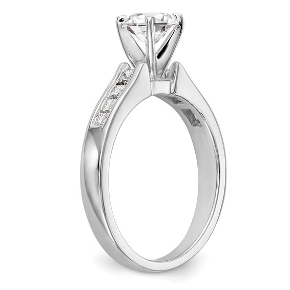 14K White Gold Diamond Peg Set Semi-mount Engagement Ring
