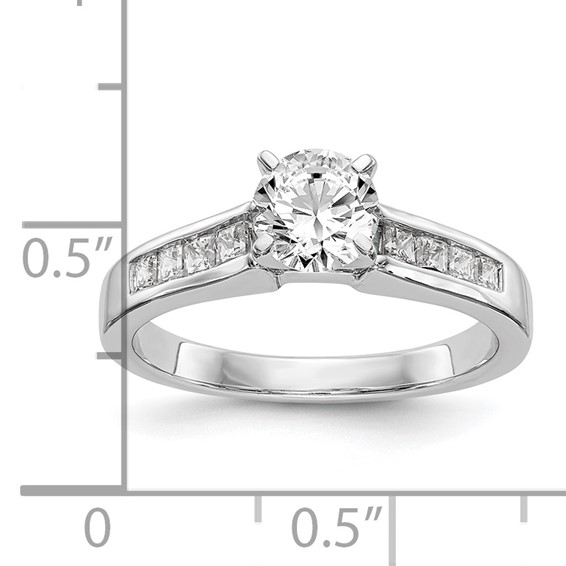 14K White Gold Diamond Peg Set Semi-mount Engagement Ring