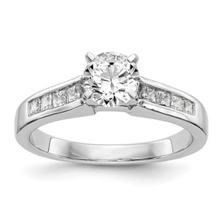 14K White Gold Diamond Peg Set Semi-mount Engagement Ring