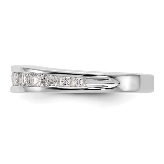 14k White Gold Princess Channel Wedding Band Mounting