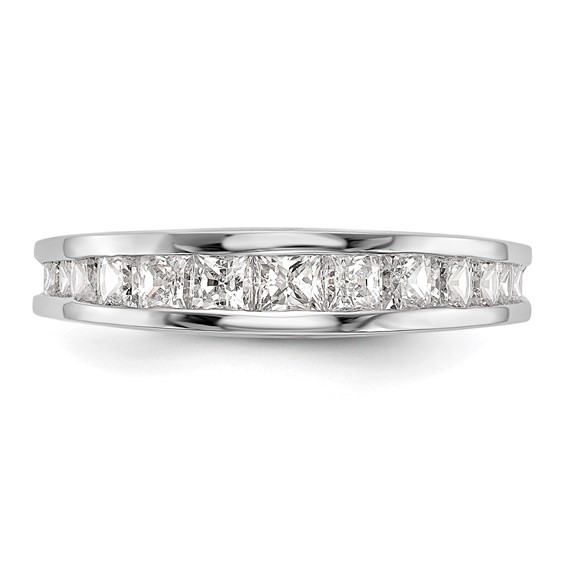 14k White Gold Princess Channel Wedding Band Mounting