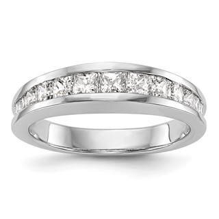 14k White Gold Princess Channel Wedding Band Mounting