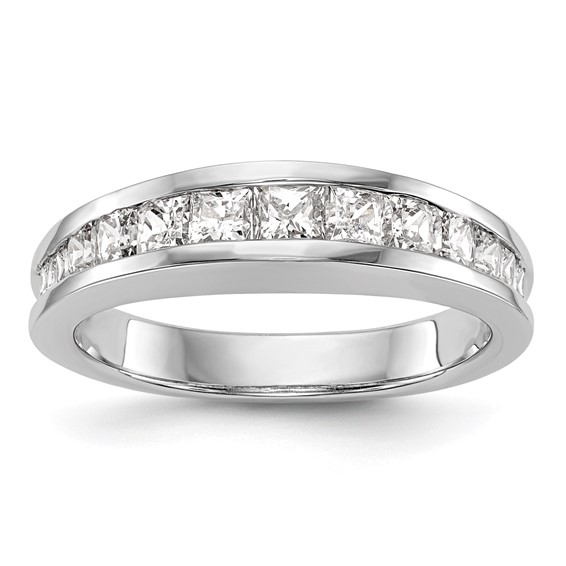 14k White Gold Princess Channel Wedding Band Mounting
