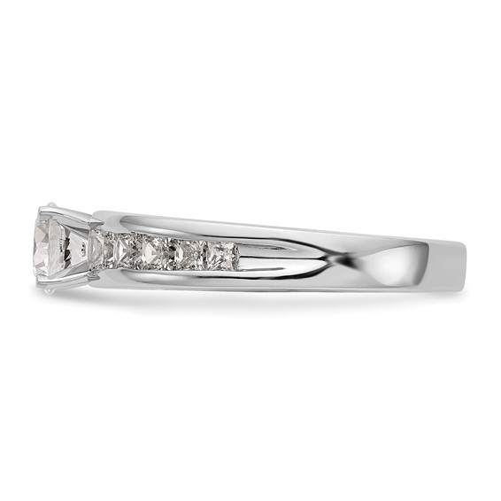 14K White Gold Peg Set 1 carat Channel-set Princess Diamond Semi-mount Engagement Ring