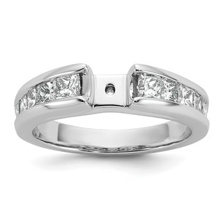 14K White Gold Peg Set 1 carat Channel-set Princess Diamond Semi-mount Engagement Ring