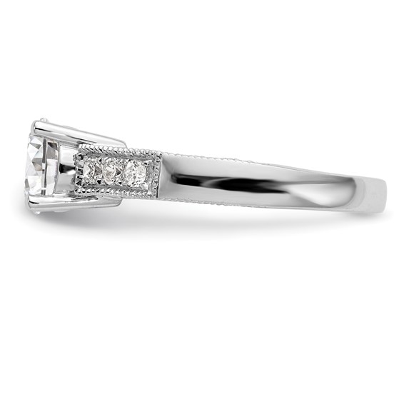 14K White Gold Diamond Semi-Mount Engagement Ring