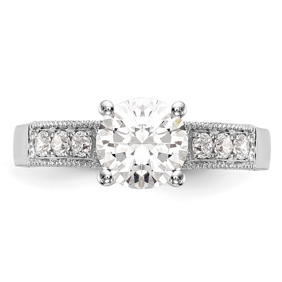 14K White Gold Diamond Semi-Mount Engagement Ring