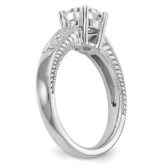 14K White Gold Diamond Semi-Mount Engagement Ring