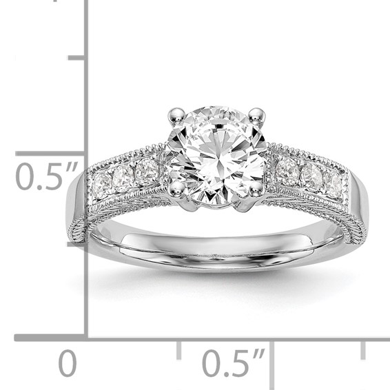 14K White Gold Diamond Semi-Mount Engagement Ring