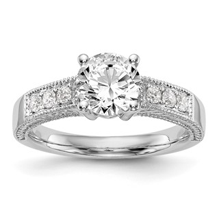 14K White Gold Diamond Semi-Mount Engagement Ring
