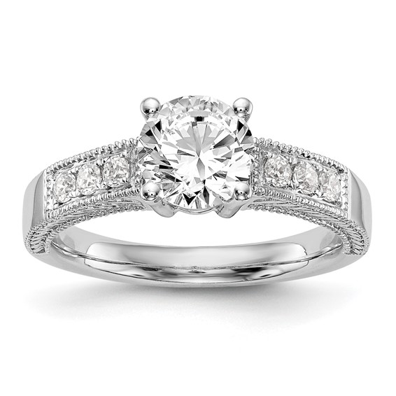 14K White Gold Diamond Semi-Mount Engagement Ring