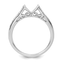 14K White Gold 0.20 Carat Lab Grown Diamond VS SI+ G+ Semi-Mount Pet Set Engagement Ring view 2