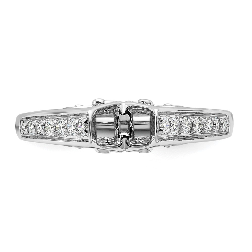 14k White Gold 1/5 carat Lab Grown Diamond VS/SI+ G+ Semi-Mount Pet Set Engagement Ring (RM2697E-022-7WLG)