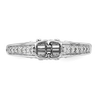 14K White Gold 0.20 Carat Lab Grown Diamond VS SI+ G+ Semi-Mount Pet Set Engagement Ring view 5