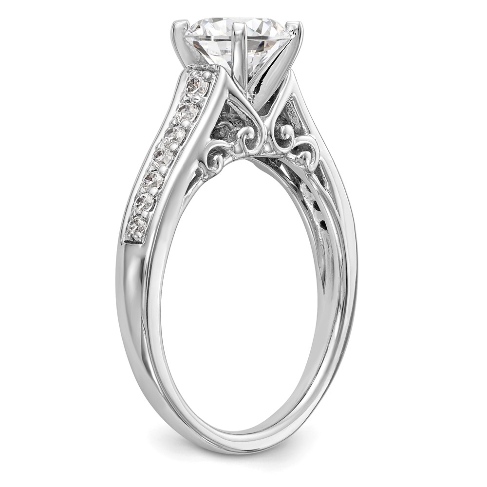14k White Gold 1/5 carat Lab Grown Diamond VS/SI+ G+ Semi-Mount Pet Set Engagement Ring (RM2697E-022-7WLG)
