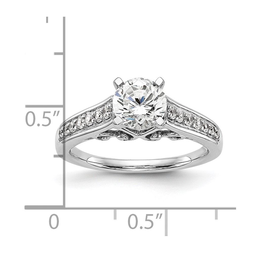 14k White Gold 1/5 carat Lab Grown Diamond VS/SI+ G+ Semi-Mount Pet Set Engagement Ring (RM2697E-022-7WLG)