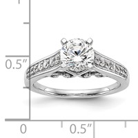 14K White Gold 0.20 Carat Lab Grown Diamond VS SI+ G+ Semi-Mount Pet Set Engagement Ring view 3