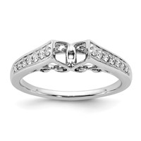 14K White Gold 0.20 Carat Lab Grown Diamond VS SI+ G+ Semi-Mount Pet Set Engagement Ring view 1