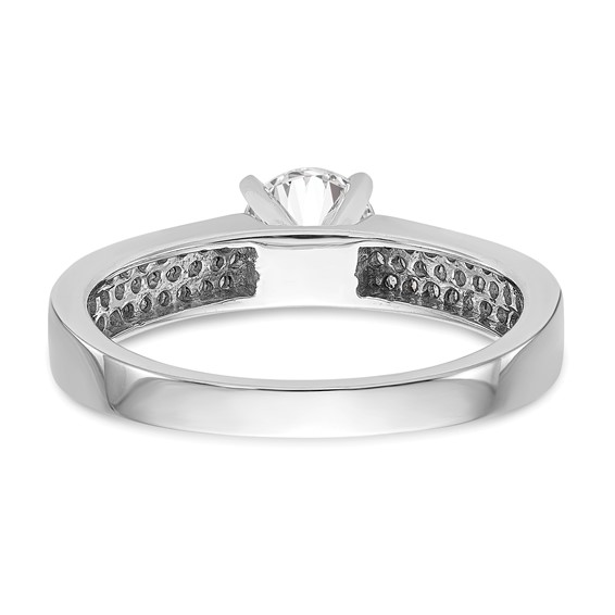 14K White Gold Diamond Peg Set Semi-mount Engagement Ring