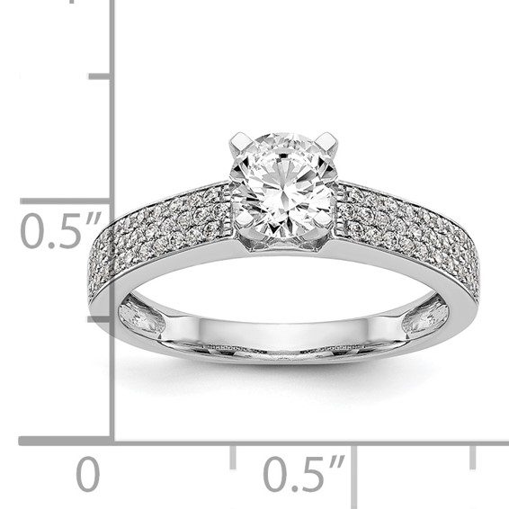 14K White Gold Diamond Peg Set Semi-mount Engagement Ring
