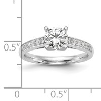 14K White Gold 0.25 Carat Lab Grown Diamond VS SI+ G+ Semi-Mount Peg Set Engagement Ring view 3