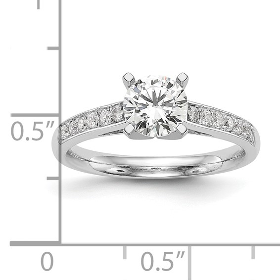 14k White Gold 1/4 carat Lab Grown Diamond VS/SI+ G+ Semi-Mount Peg Set Engagement Ring