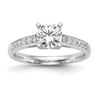 14K White Gold 0.25 Carat Lab Grown Diamond VS SI+ G+ Semi-Mount Peg Set Engagement Ring view 1