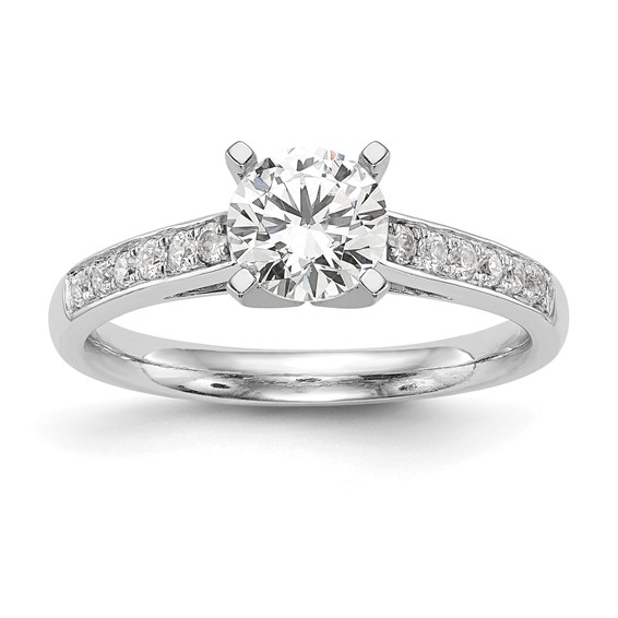 14k White Gold 1/4 carat Lab Grown Diamond VS/SI+ G+ Semi-Mount Peg Set Engagement Ring
