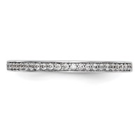 14K White Gold 0.12 Carat Lab Grown Diamond VS SI+ G+ Complete Wedding Band view 5