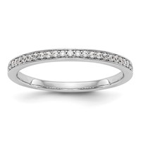 14K White Gold 0.12 Carat Lab Grown Diamond VS SI+ G+ Complete Wedding Band view 1