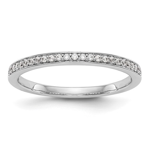 14K White Gold 0.12 Carat Lab Grown Diamond VS SI+ G+ Complete Wedding Band