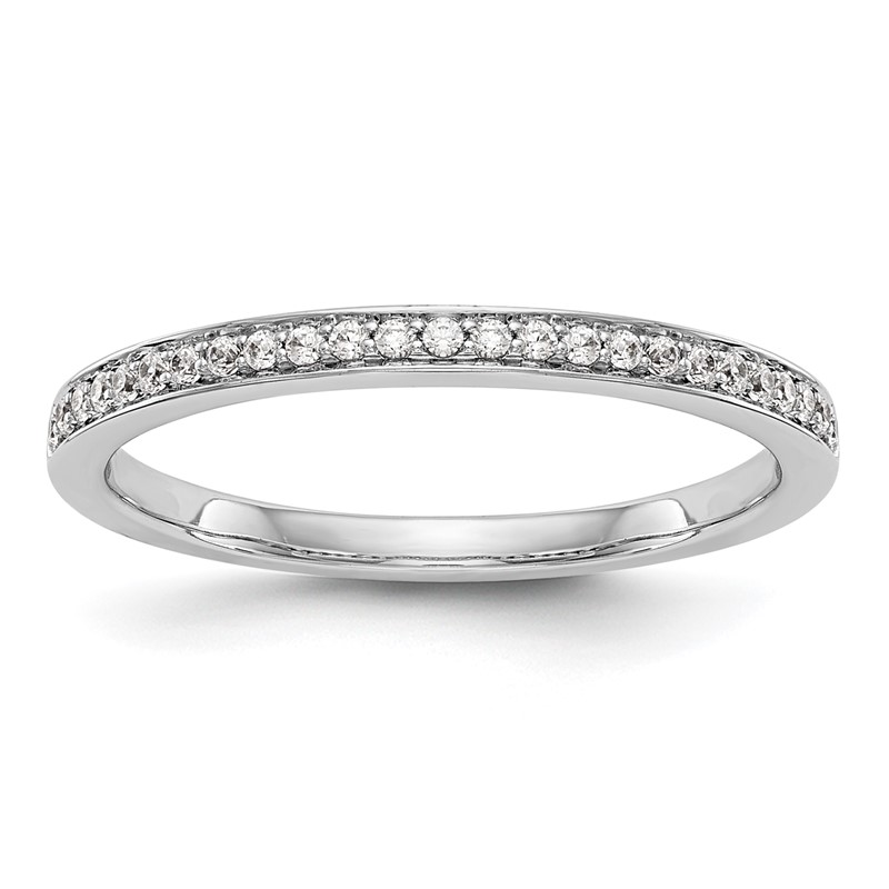 14k White Gold 1/8 carat Lab Grown Diamond VS/SI+ G+ Complete Wedding Band