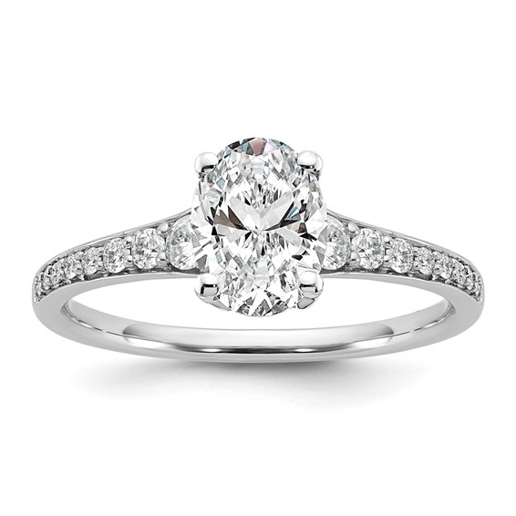 14K White Gold Peg Set Engagement Ring Mounting