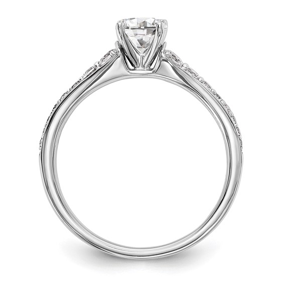 14K White Gold Peg Set Engagement Ring Mounting