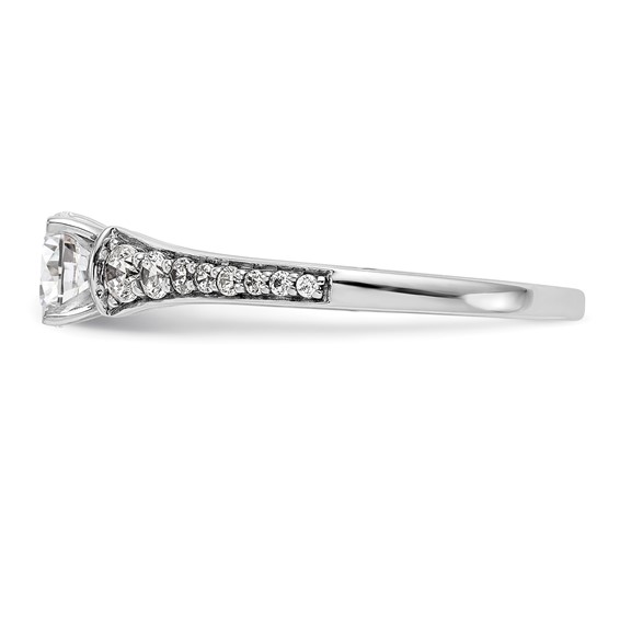 14K White Gold Peg Set Engagement Ring Mounting