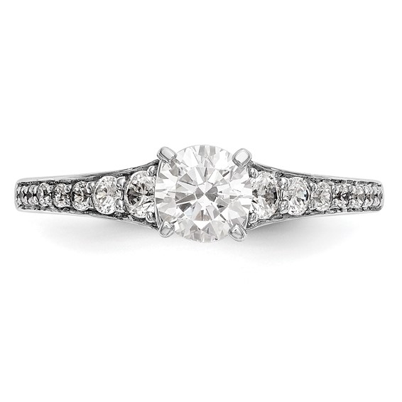 14K White Gold Peg Set Engagement Ring Mounting