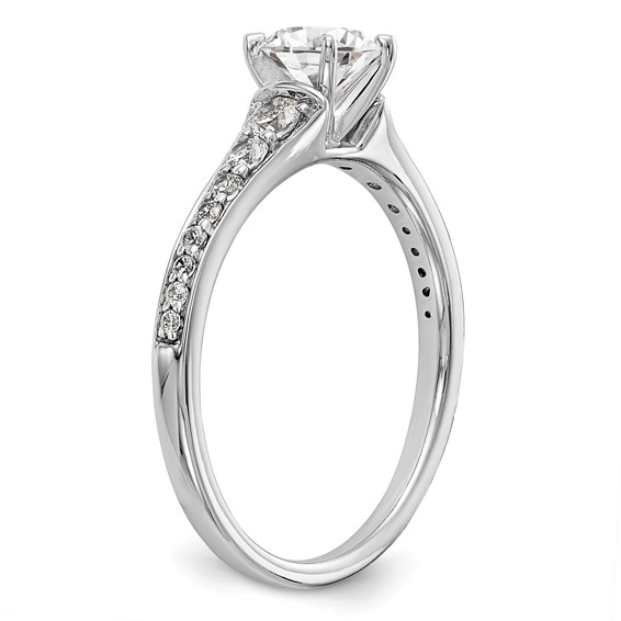 14K White Gold Peg Set Engagement Ring Mounting