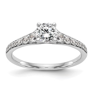 14K White Gold Peg Set Engagement Ring Mounting