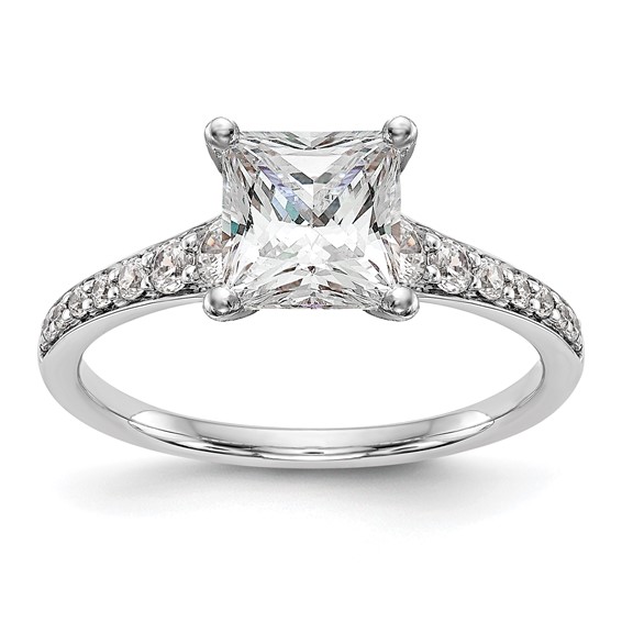 14K White Gold Peg Set Engagement Ring Mounting
