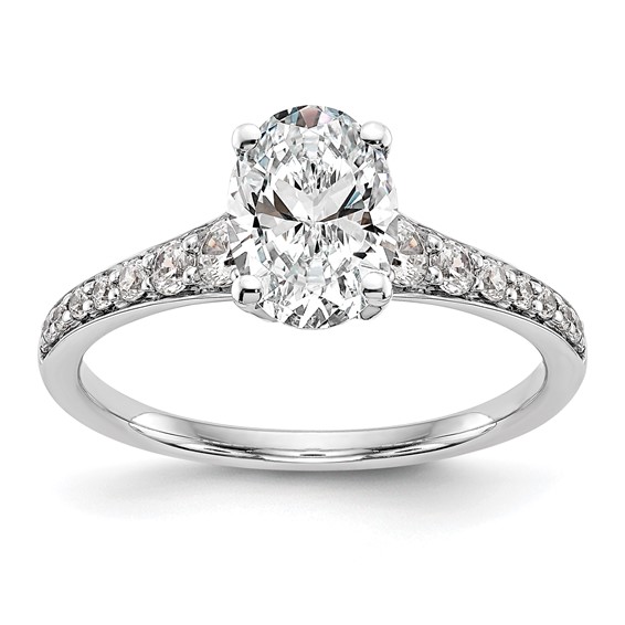 14K White Gold Peg Set Engagement Ring Mounting
