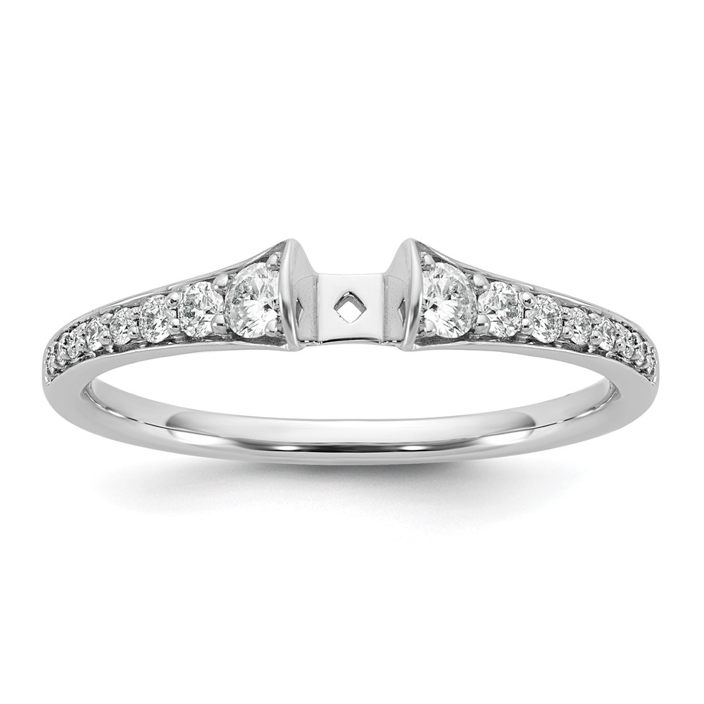 14K White Gold 0.33 Carat Lab Grown Diamond VS SI+ G+ Semi Mount Peg Set Engagement Ring
