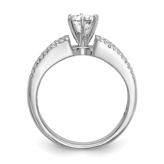 14K White Gold Peg Set Engagement Ring Mounting