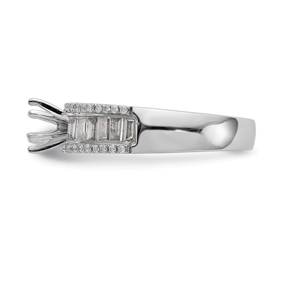14K White Gold Peg Set Engagement Ring Mounting
